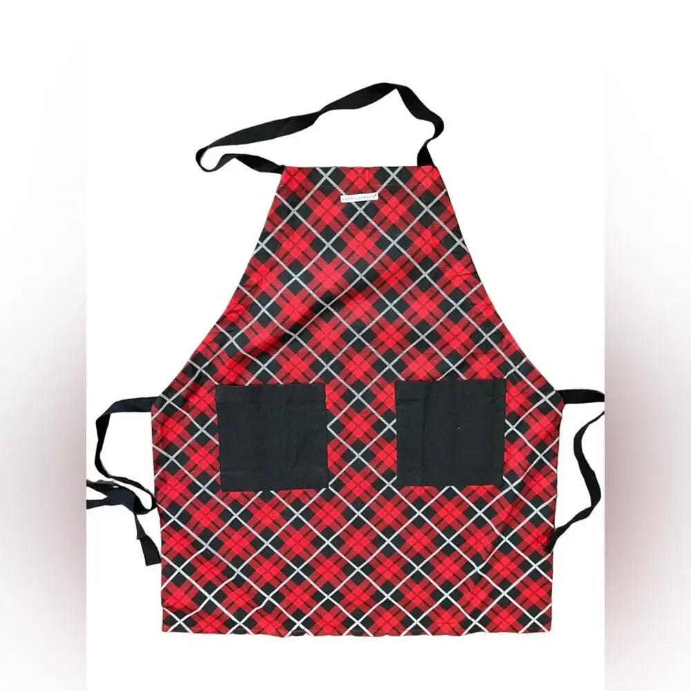 EMERIL LAGASSE Red and Black Plaid Kitchen Apron OSFM